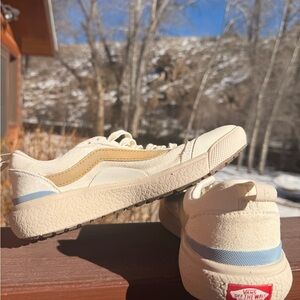 Vans Cream and Light Blue Casual Shoes